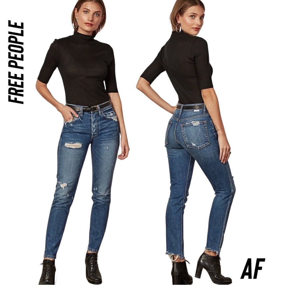 FREE PEOPLE BY BOYISH THE HIGHRISER BLUE JEANS NWT SIZE 25